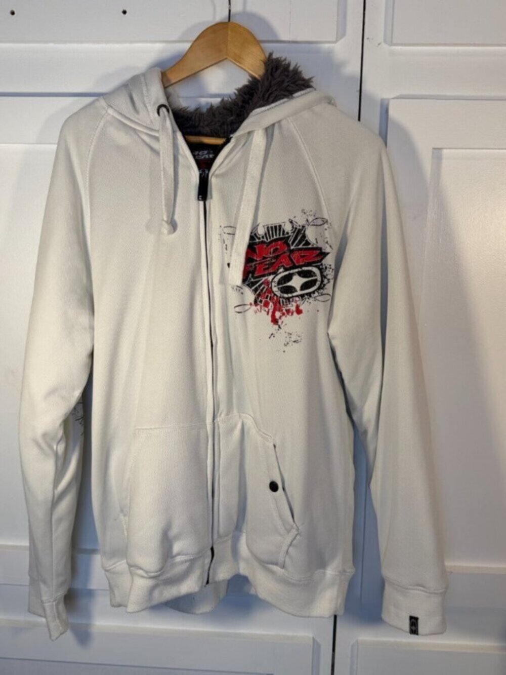 No Fear White Red XL White Hoodie - Picture 3 of 9